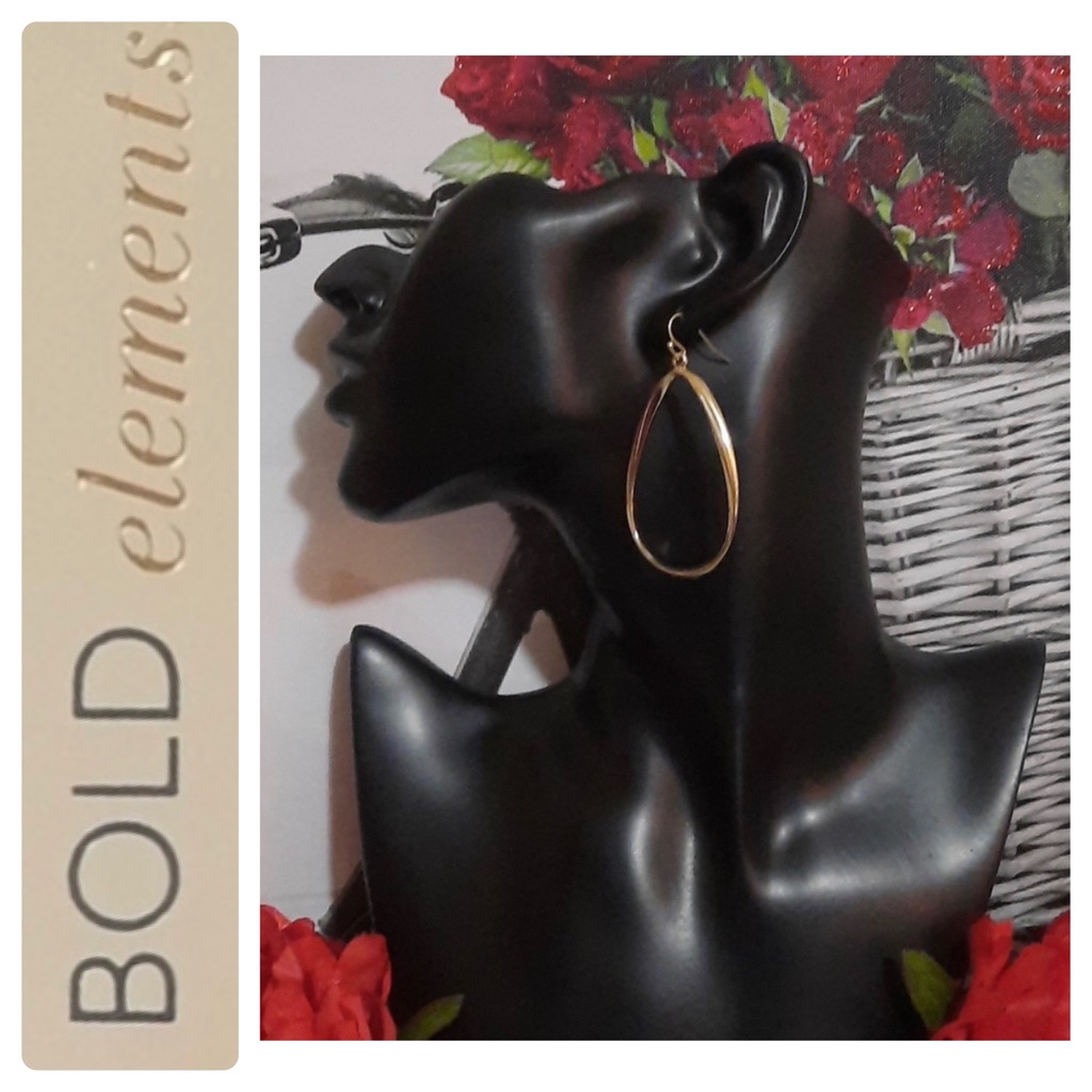 Gold Teardrop Dangle Earrings